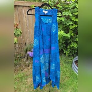Kantha Bae Blue and Purple High Low Tunic